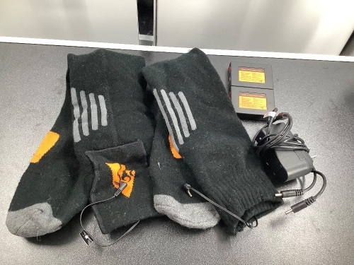 Action Heat Unisex Rechargeable 3.7 Volt Heated Socks, Powers On, Ecommerce Return - Lot 266