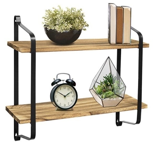 Rustic Floating, Decorative Wall Mounted Storage Shelves, Appears New - Lot 301