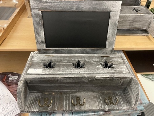Grey Rustic Chalkboard with Shelf, Appears New - Lot 319