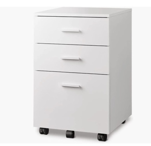 3 Drawer Wood Mobile File Cabinet, Appears New/Damaged Box - Lot 341