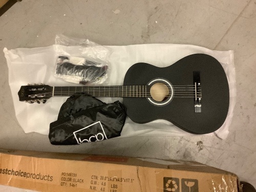 Beginner Acoustic Guitar Set w/ Case, Strap, Digital Tuner, Strings - 38in, Ecommerce Return - Lot 180