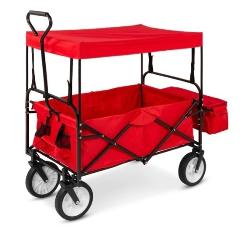 Utility Wagon Cart w/ Folding Design, 2 Cup Holders, Removable Canopy, Appears New - Lot 189