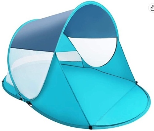 ISILER Pop Up Beach Tent, 3-5 Person 86×57×47 inches Sun Shelter, Appears New - Lot 367