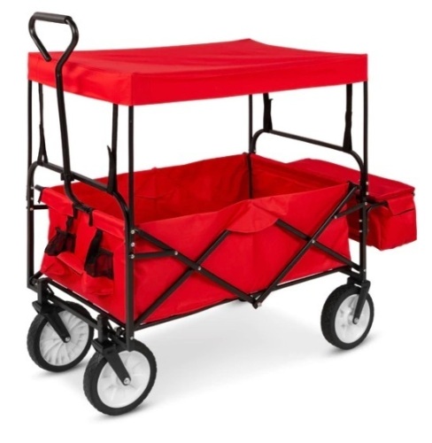 Utility Wagon Cart w/ Folding Design, 2 Cup Holders, Removable Canopy, Appears New - Lot 196