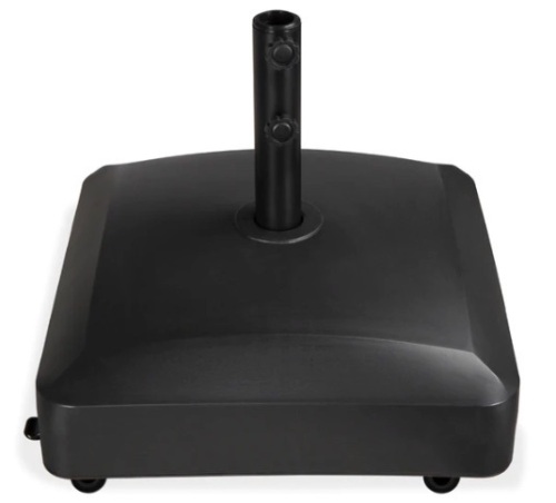Fillable Mobile Umbrella Base Stand w/ 4 Wheels, 2 Locks, 123lb Capacity, Appears New - Lot 402