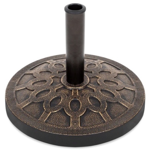 18in Round Patio Umbrella Base Stand w/ Rustic Finish, Appears New - Lot 413