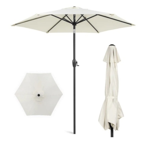 Outdoor Market Patio Umbrella w/ Push Button Tilt, Crank Lift - 7.5ft, Appears New - Lot 376