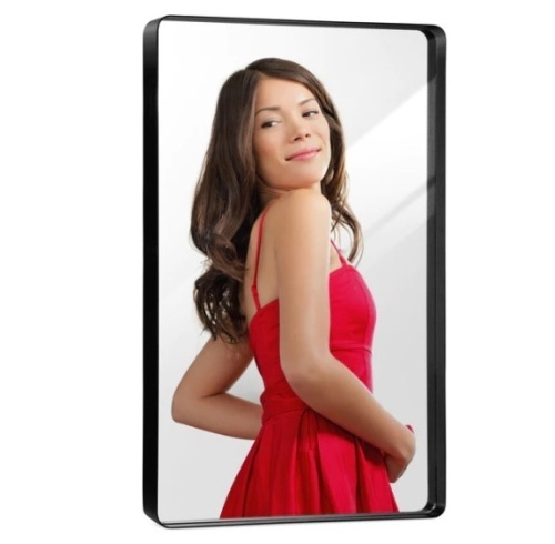 2-Way Rectangle Wall Mirror w/ Rounded Corners, Anti-Blast Film - 24x36in, Appears New - Lot 385