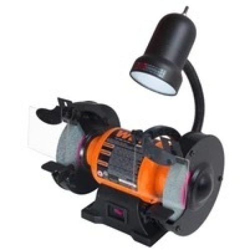 2.1-Amp 6-Inch Single Speed Bench Grinder with Flexible Work Light - Lot 150
