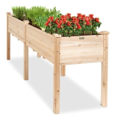 Elevated Wood Garden Planter Stand, 72x24x30in - Lot 388