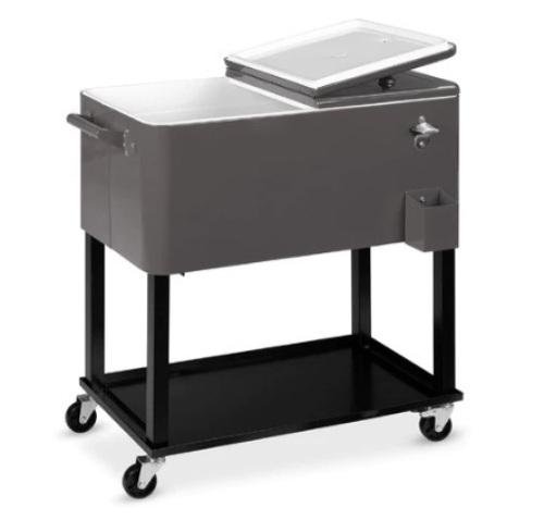 Portable Rolling Cooler Cart, 80qt, Gray  - Lot 397