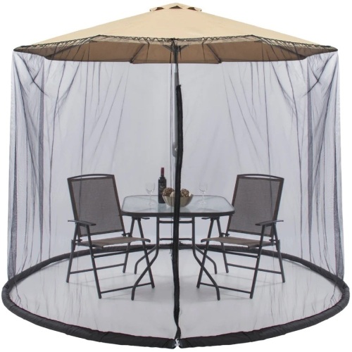 Adjustable Bug Net Accessory for Patio Umbrella w/ Zippered Door - 9ft - Lot 430