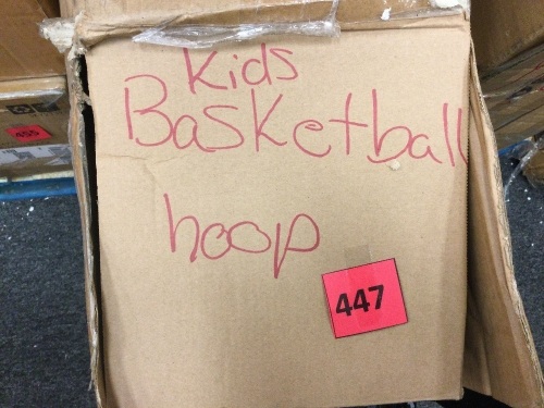 Kids Height-Adjustable Basketball Hoop, Portable Backboard System w/ Wheels - Lot 447