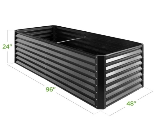 Outdoor Metal Raised Garden Bed for Vegetables, Flowers, Herbs - 8x4x2ft - Lot 507