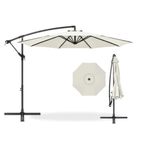 Offset Hanging Patio Umbrella, 10ft, Cream - Lot 684