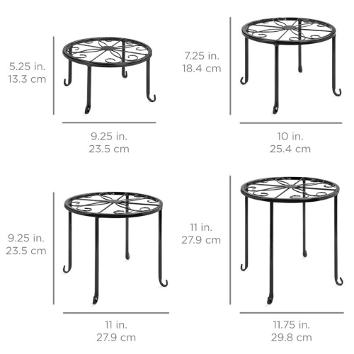Set of 4 Indoor Outdoor Metal Nesting Plant Stands, Flowerpot Holders - Lot 565