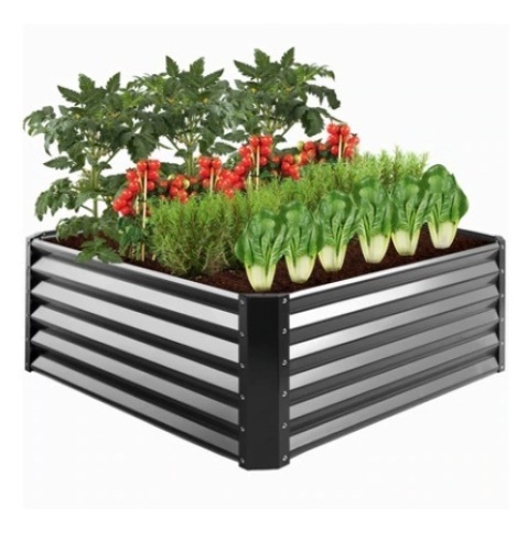 Outdoor Metal Raised Garden Bed, 4x4x1.5ft - Lot 657
