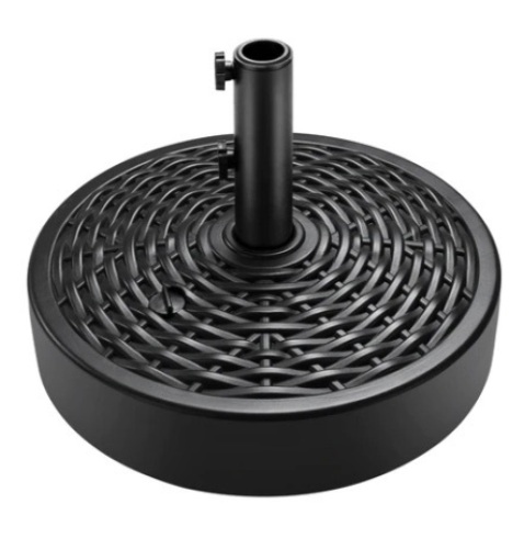 Plastic Faux Wicker Patio Umbrella Base - Lot 658