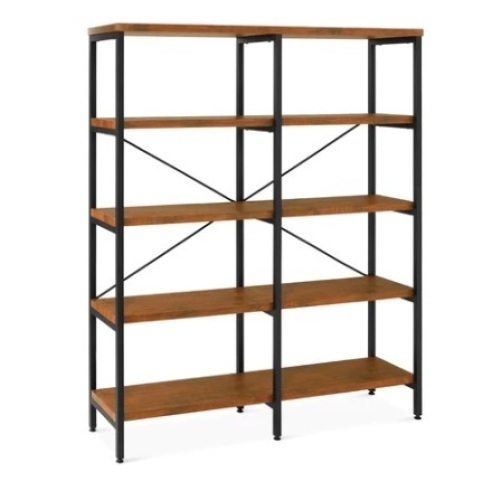 Industrial Bookshelf, 55in, Brown - Lot 639