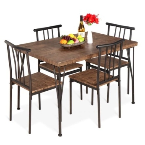 5-Piece Modern Dining Table Set, Drift Brown - Lot 739