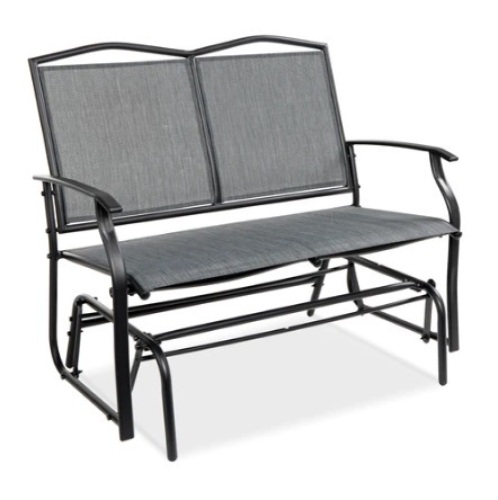 2-Person Patio Loveseat Swing Glider, Gray - Lot 740