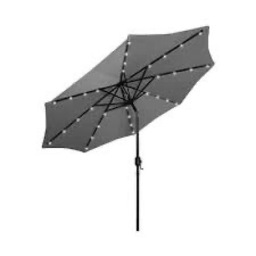 Solar LED Lighted Patio Umbrella w/ Tilt Adjustment, UV-Resistance - 10ft - Lot 1520