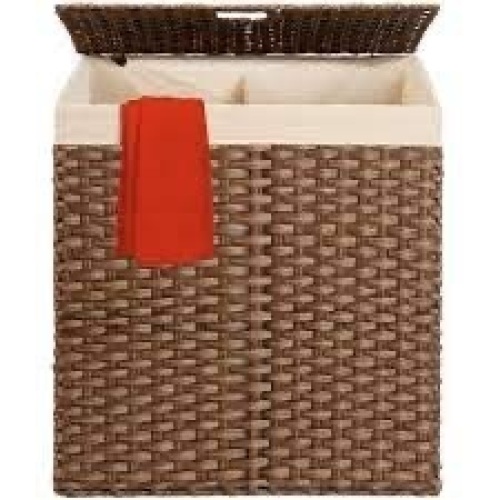 Double Laundry Hamper Basket w/ Easy Assembly, Liner Bag - Lot 1527