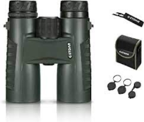 C-STDAR Binoculars for Adults, 10x42 High Power Compact Binoculars for Bird Watching, with BAK4 Prism & FMC Lens, Waterproof & Low Light Night Vision, Perfect for Hunting, Concerts and Outdoor Sports - Lot 1554