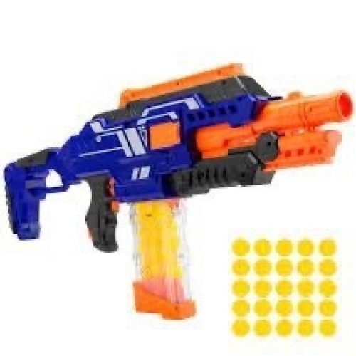Best Choice Products Electric Motorized Soft Foam Ball Rapid Fire Blaster Toy w/ 25 Balls, Easy Access Magazine - Lot 1596