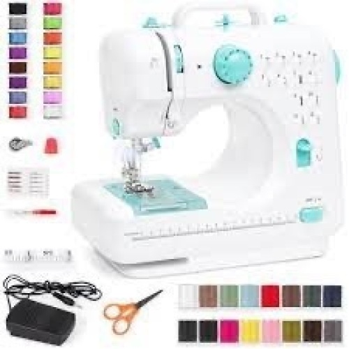 6V Portable Foot Pedal Sewing Machine w/ 12 Stitch Patterns - Lot 1600