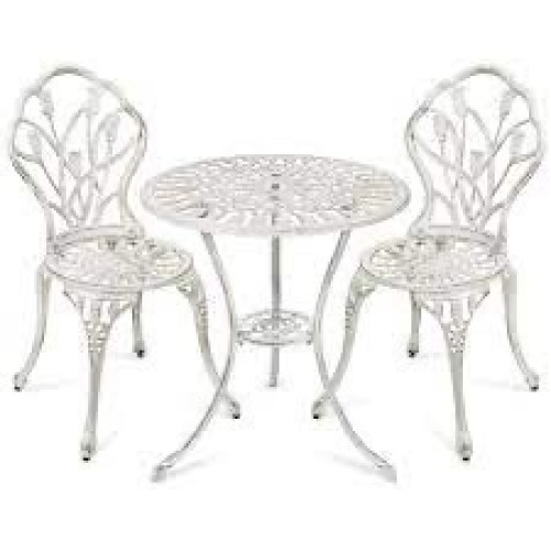 (MIGHT BE MISSING PARTS) 3-Piece Cast Aluminum Patio Bistro Furniture Set - Lot 1624