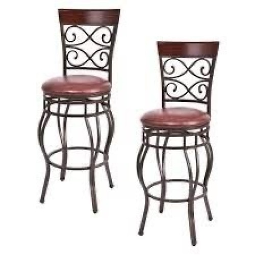 Set Of 2 Swivel Padded Bar Stools HW54103 - Lot 1648