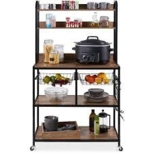 Counter-Height Baker's Rack w/ Locking Wheels, Adjustable Feet - 67in - Lot 1677