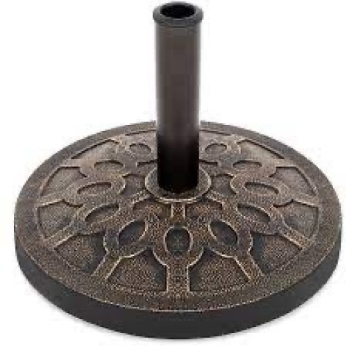 18in Round Patio Umbrella Base Stand w/ Rustic Finish - Lot 1680