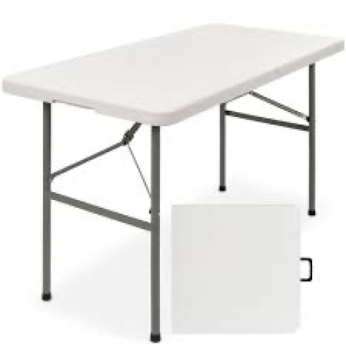 4ft Portable Folding Plastic Dining Table w/ Handle, Lock - Lot 1759