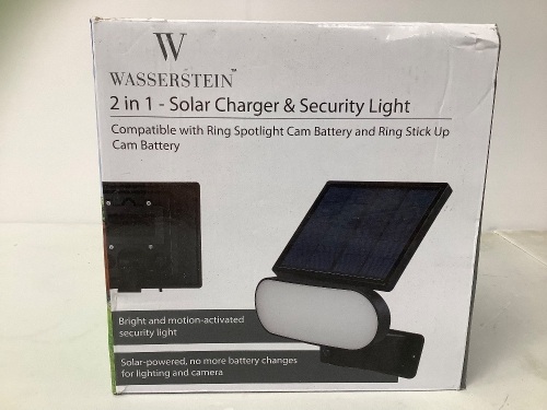 2-in-1 Solar Charger & Security Light, Powers Up, New - Lot 195