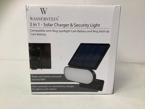 2-in-1 Solar Charger & Security Light, Powers Up, New - Lot 202
