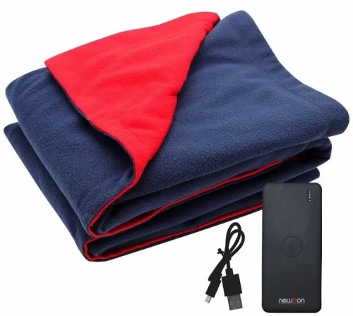 Newton Heated Blanket w/ Power Bank, Untetsed, Appears new, Retail 14.95 - Lot 197