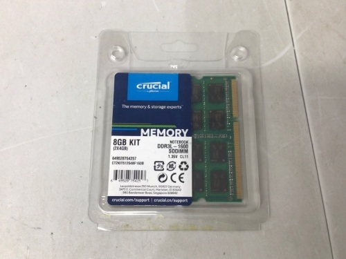 Crucial RAM 8GB Kit (2x4GB), Apears New, Retail 46.50 - Lot 429