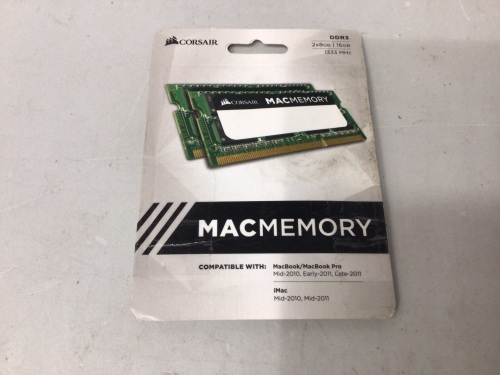 CORSAIR MacMemory 16GB (2 x 8GB) DDR3 1333, Appears New, Retail 80.99 - Lot 465