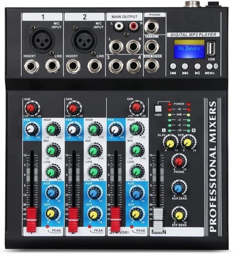 Depusheng HT4 Bluetooth Compatible Professional Mixer, New, Powers Up, Retail - $79.00 - Lot 35