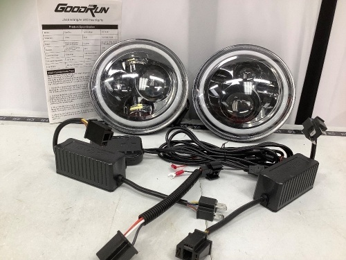 GoodRun Jeep Wrangler Headlights, E-Commerce Return, Retail $139.99 - Lot 678