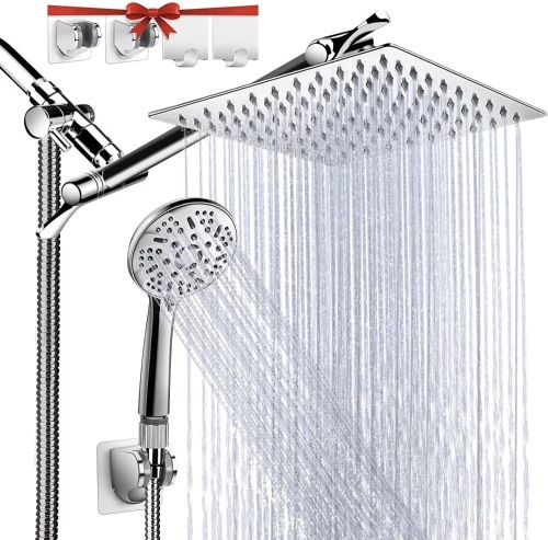 UDOGI Shower Head with Handheld, High Pressure 8" Rain/Rainfall Shower Head Combo, New, Retail - $72.99 - Lot 599