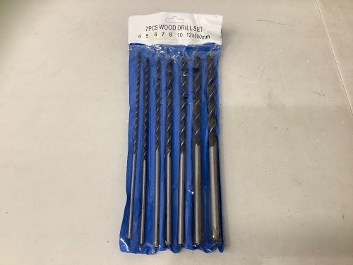 7pcs Wood Drill Set, Appears New, Retail $14.99 - Lot 314
