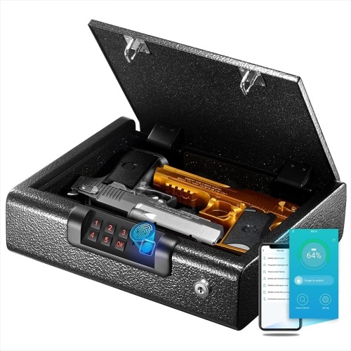 BILLCONCH Biometric Gun Safe for Pistols, New, Untested, Retail - $159.99 - Lot 547