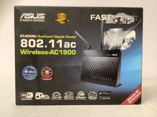 Asus DualBand WiFi Router, Powers Up, Appears New, Retail $129.99 - Lot 460