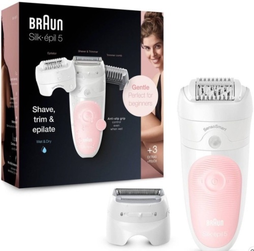 Braun Silk 3-in-1 Cordless Wet/Dry Epilator, Powers Up, Appears New, Retail $59.99 - Lot 382
