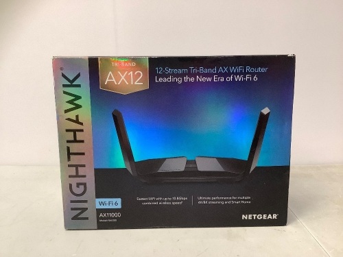 Nighthawk Tri-Band WiFi Router, Powers Up, Appears New, Retail $452.99 - Lot 494