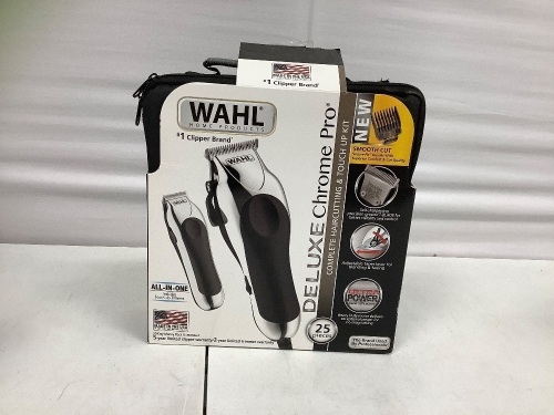 Wahl Deluxe Chrome Pro Haircutting Kit, New, Retail $39.99 - Lot 841