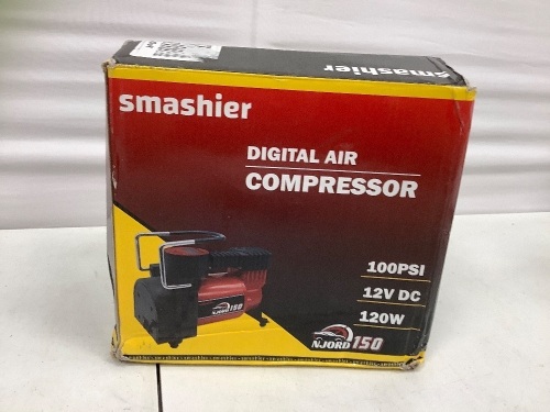 Smashier Digital Air Compressor, Untested, E-Comm Return, Retail $39.99 - Lot 982